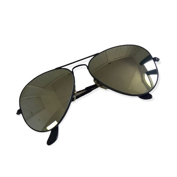 🔃Ray Ban Aviator Polarized Metal Frame Vintage Black Sunglasses - Picture 6 of 9